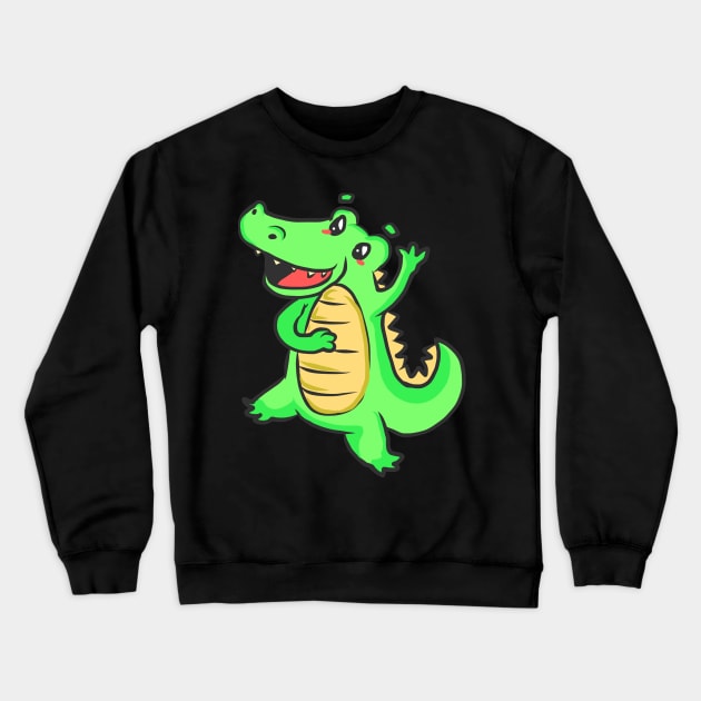 Crocodile animal motif alligator animal welfare for children Crewneck Sweatshirt by KK-Royal